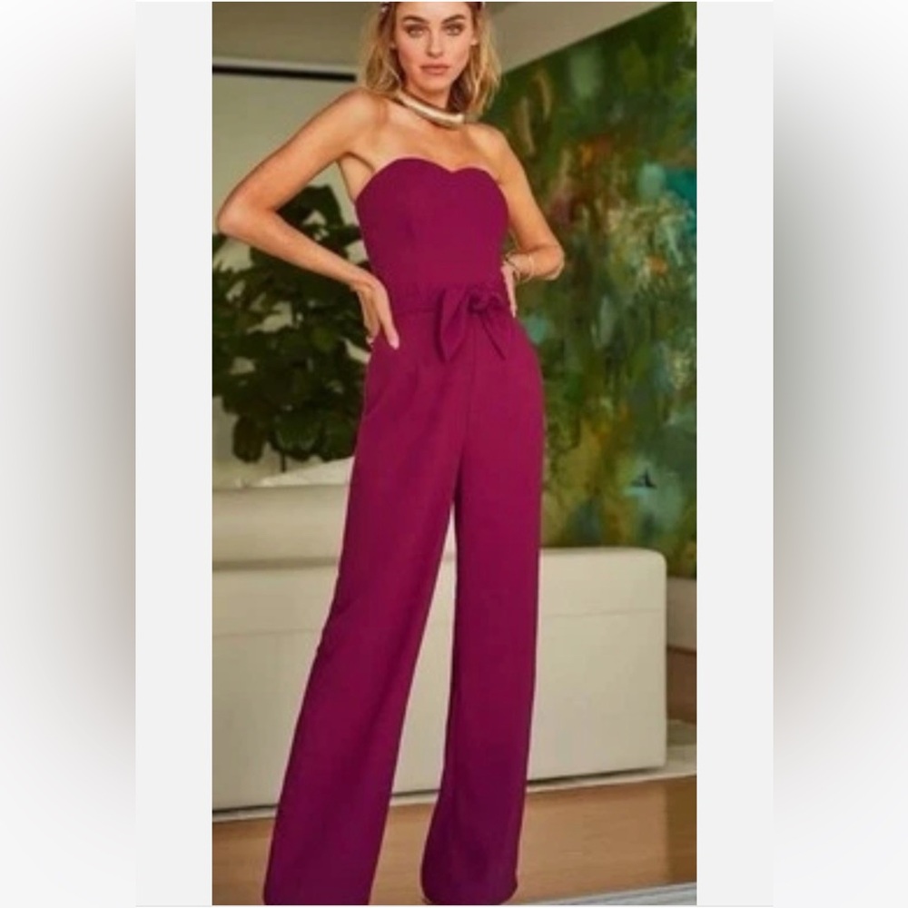 Lilly Pulitzer Rosalie Strapless Jumpsuit Amarena Cherry NWT